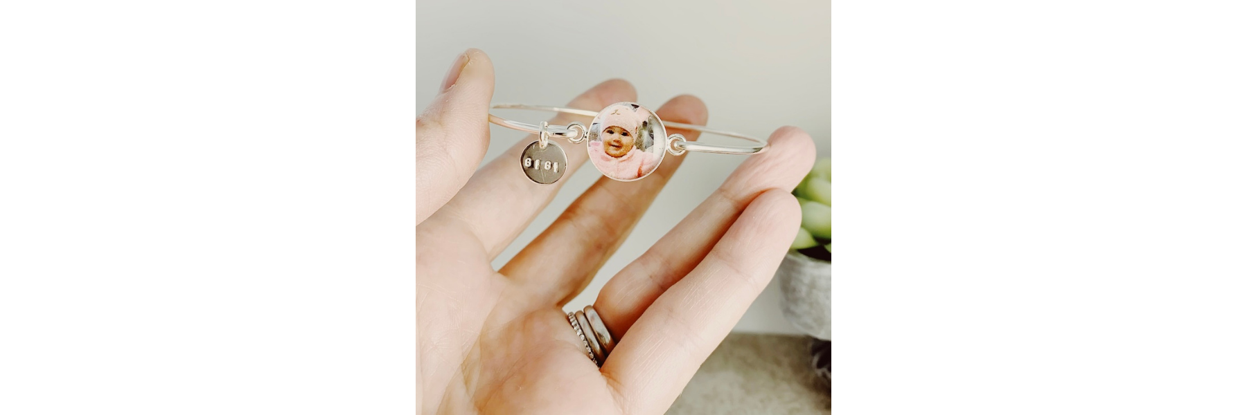 Custom Photo Jewelry for Mother's Day and Name + Initial Pieces.