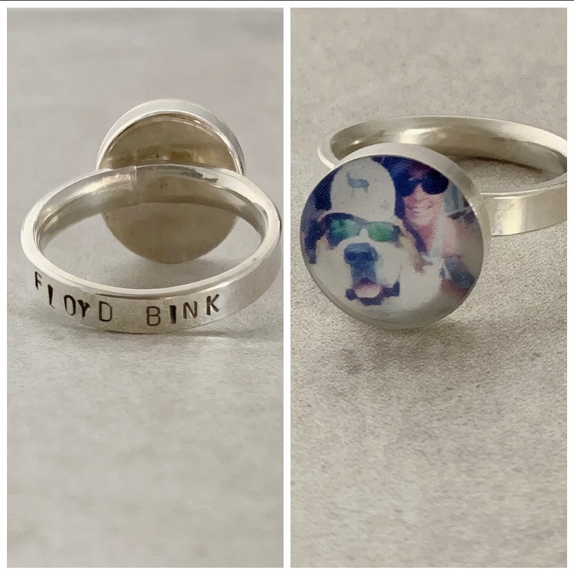 Custom Pet Photo Name Ring