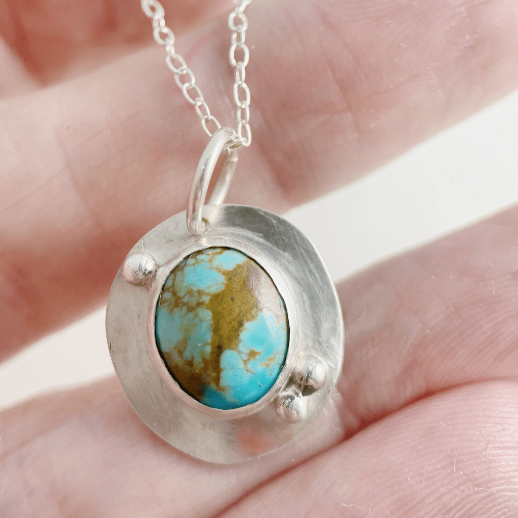 DLK Designs Bead Kingman Turquoise Pendant Necklace