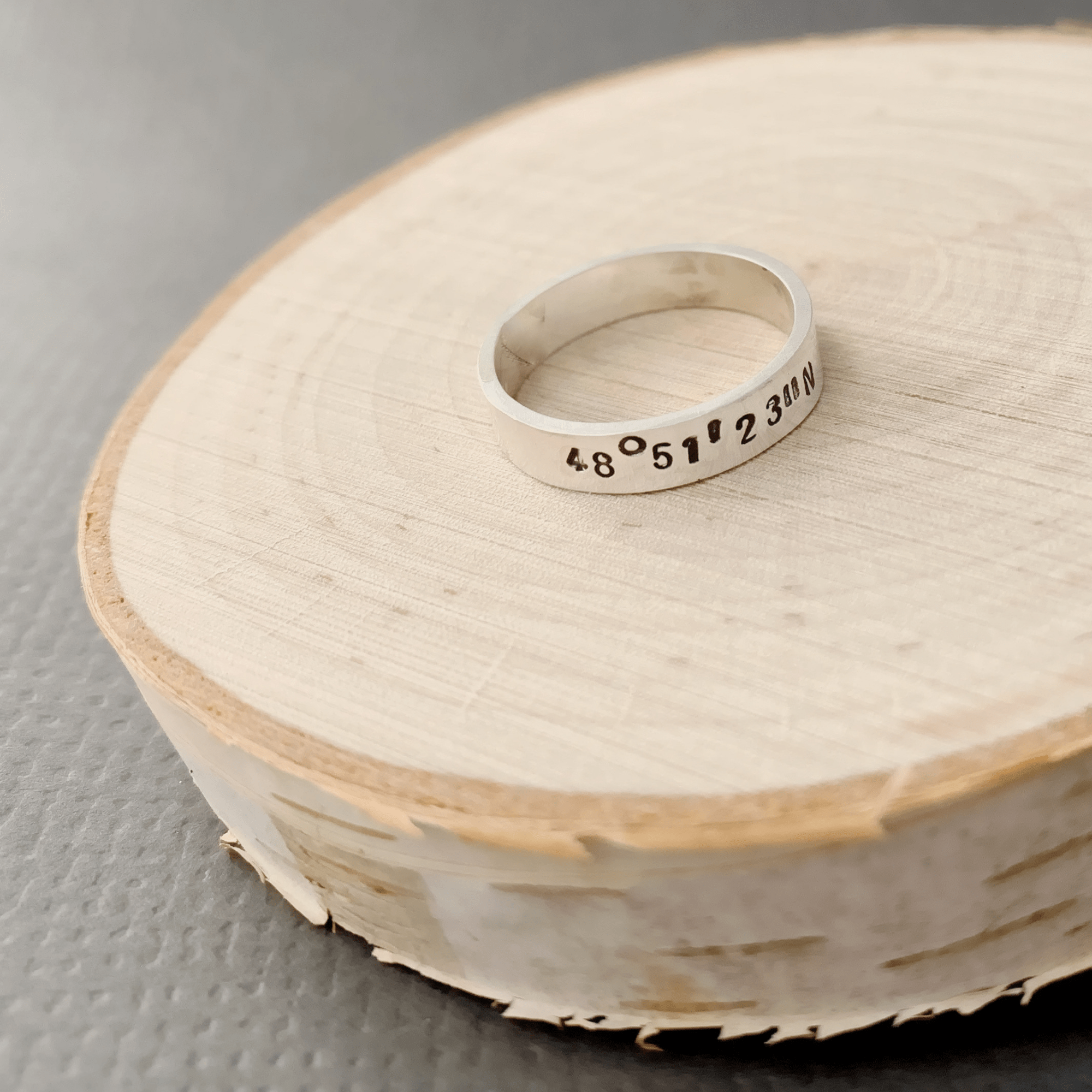 DLK Designs Custom Coordinates Simple Band In Sterling Silver