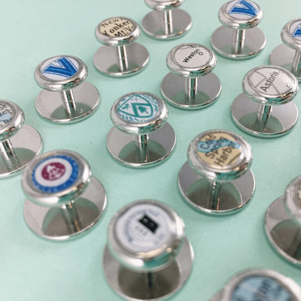 DLK Designs Tuxedo Studs - Personalized Map, Photo or Logo