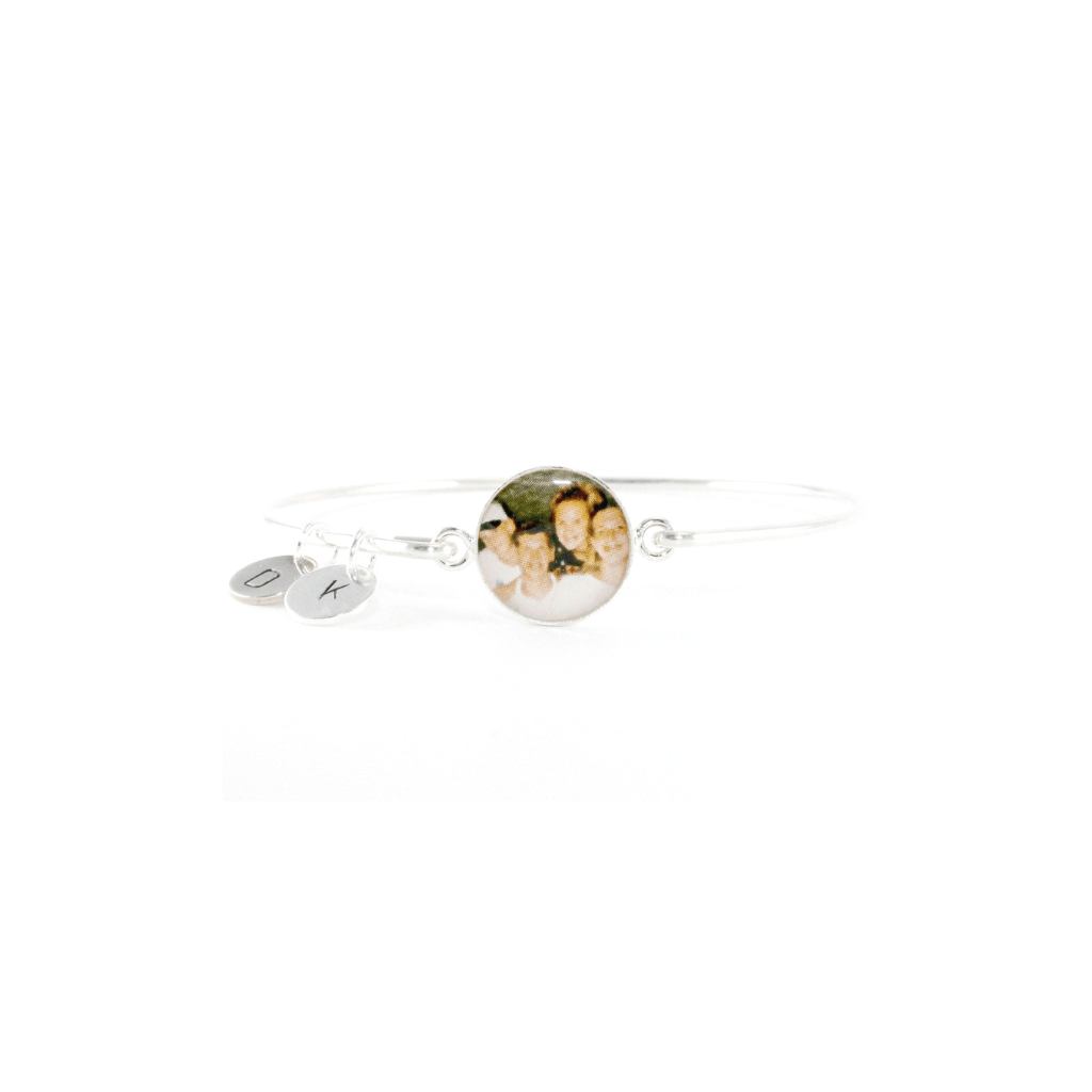 dlkdesigns Bracelet Photo Bangle with Initials or Birthstones
